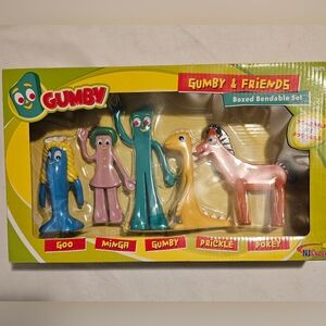 New Vintage Gumby & Friends Boxed Bendable Toy Set - Multicolor